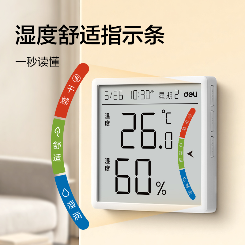 纵横LE535pro 彩屏86型温湿度计(白)(台)