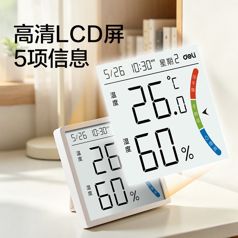 纵横LE535pro 彩屏86型温湿度计(白)(台)