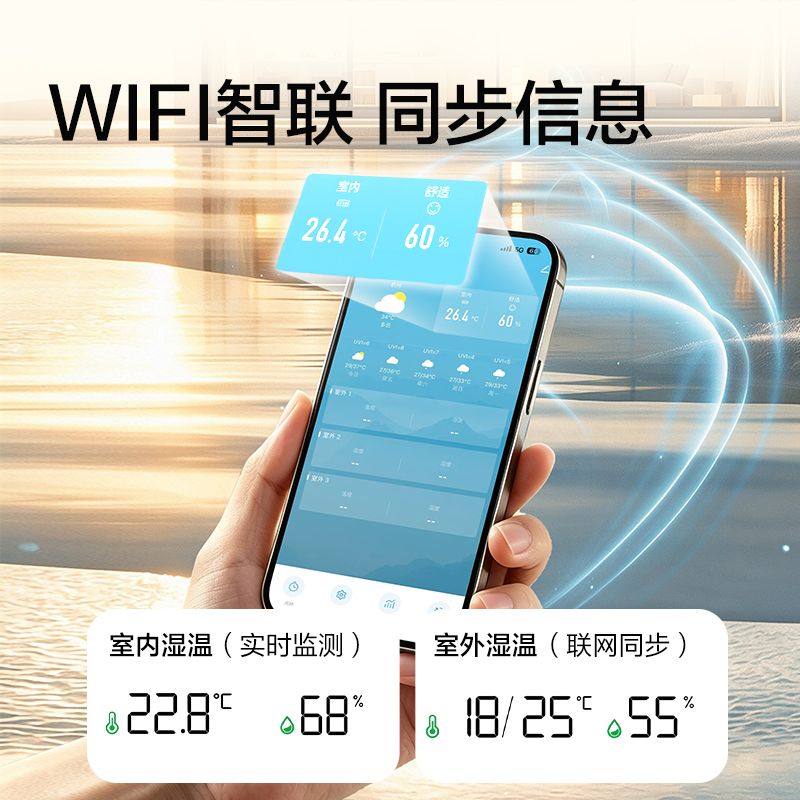 纵横LE528 WIFI款86型温湿度计(白)（台）