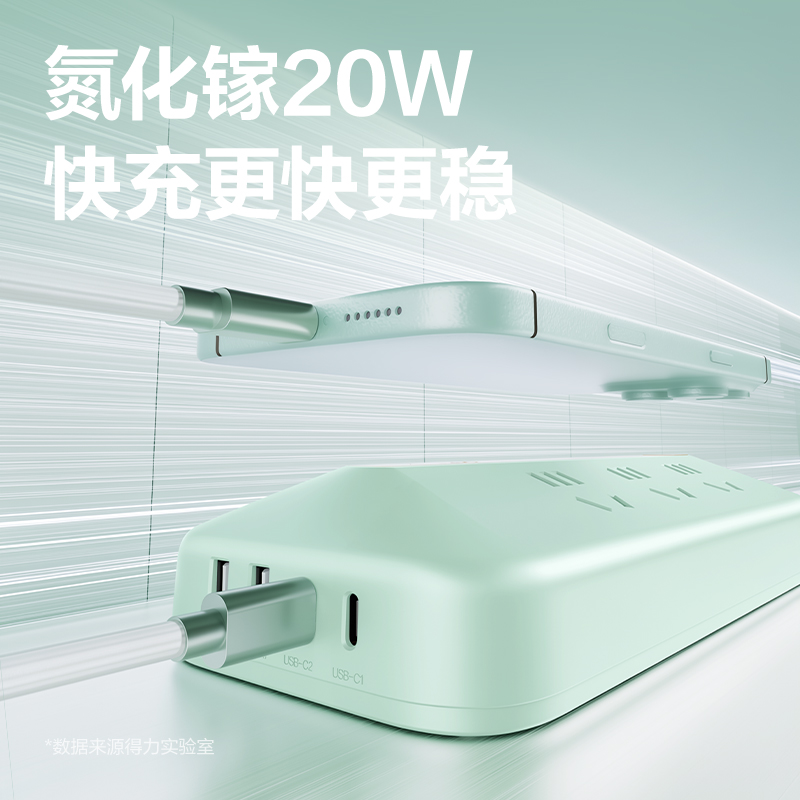 纵横LU720插座_6组_2A2C_1.5米_彩盒(海盐蓝)(个)