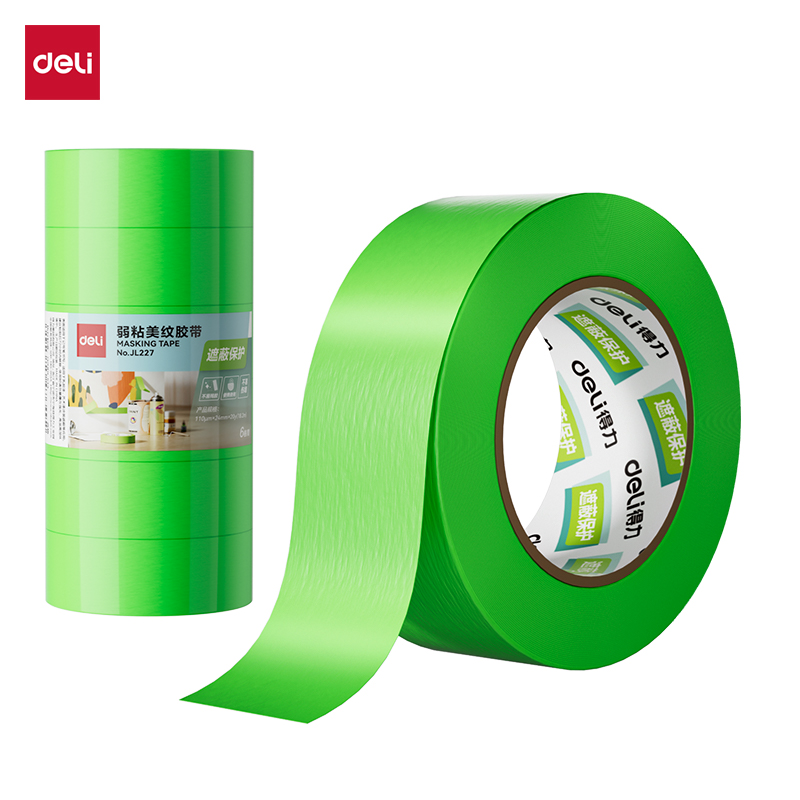 纵横JL227弱粘美纹胶带24mm*20y(6卷/筒)(绿色)