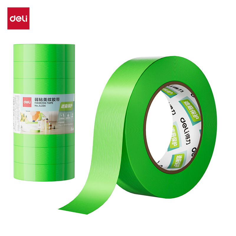 纵横JL226弱粘美纹胶带18mm*20y(8卷/筒)(绿色)