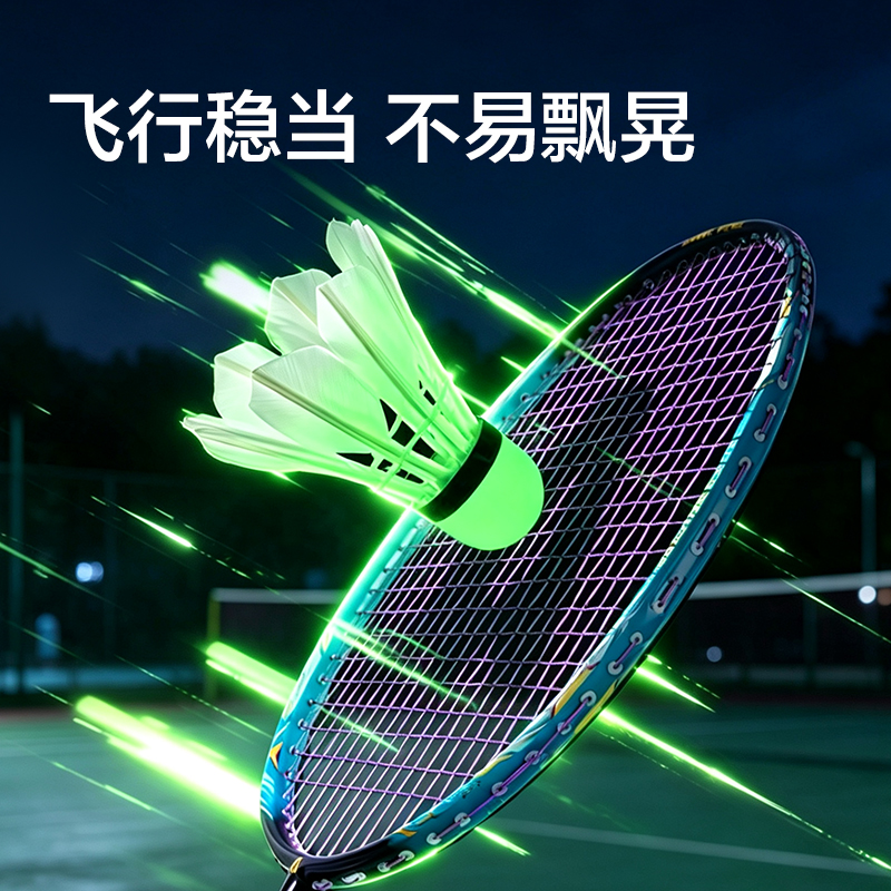 安格耐特FH112-6发光天然羽毛球-粗杆羽球-6只装(白)(筒)
