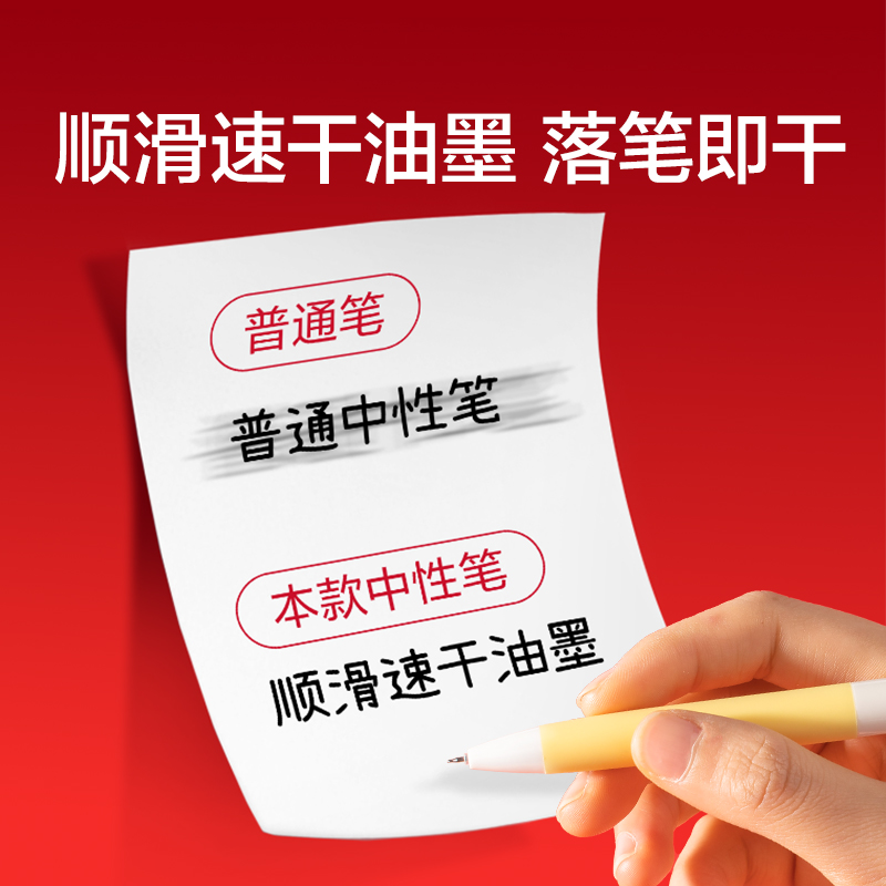 纽赛NS985-H马年限定速干按动中性笔0.5mm双球珠ST头(红)(支)